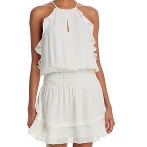 Parker White Ruffle Mini Dress